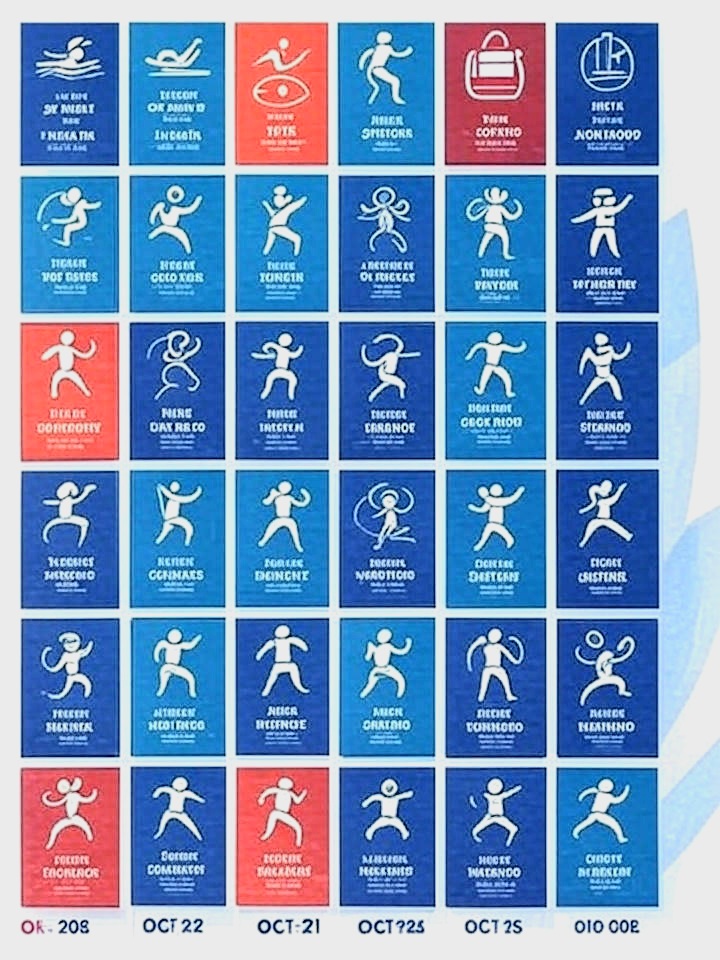 Infographic of Olympics 2028 sports schedule with event dates and icons