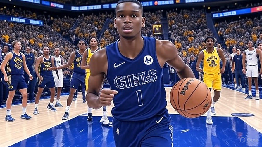 Shai Gilgeous-Alexander attacking the basket in 2025 NBA Finals Game 2 vs Pacers
