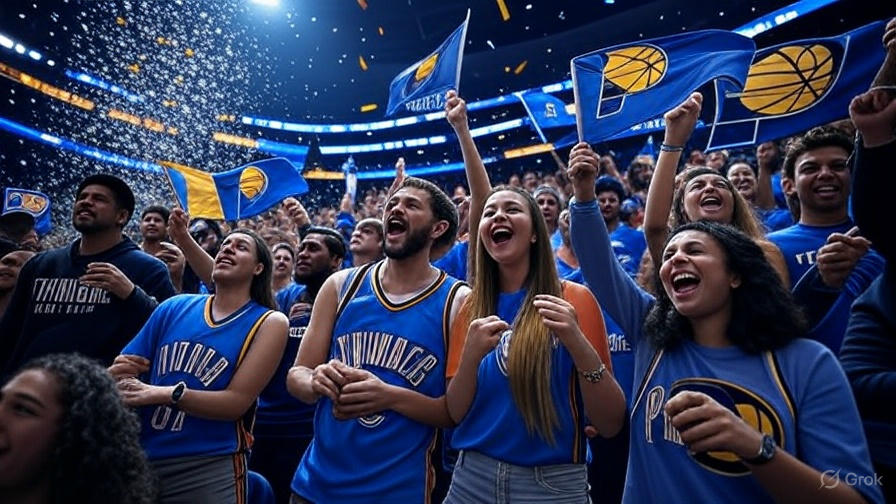 Fans cheering during 2025 NBA Finals between Thunder and Pacers